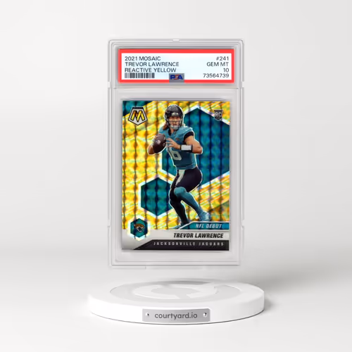 2021 Panini Mosaic #241 Trevor Lawrence - Reactive Yellow (PSA 10 GEM MINT)