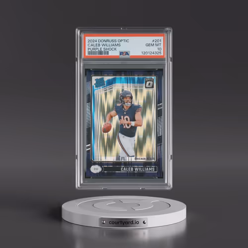 2024 Panini Donruss Optic #201 Caleb Williams - Purple Shock (PSA 10 GEM MINT)