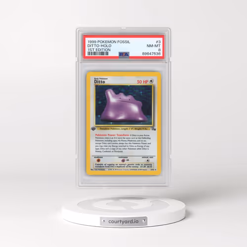 1999 Pokémon Fossil #3 Ditto - 1st Edition Holo (PSA 8 NM-MT)