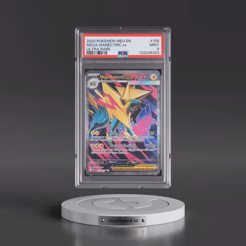 2025 Pokémon Meg EN-Mega Evolution #158 Mega Manectric EX - Holo Ultra Rare (PSA 9 MINT)