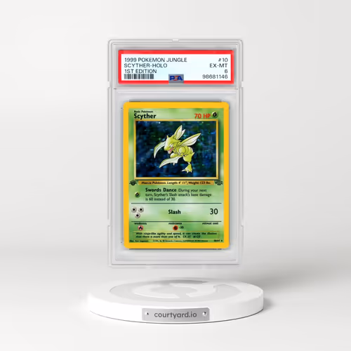 1999 Pokémon Jungle #10 Scyther - 1st Edition Holo (PSA 6 EX-MT)
