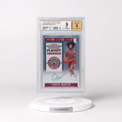 2019 Panini Contenders Photo Variations Autographs Playoff Ticket #140 Coby White AU (BGS 9 MINT)