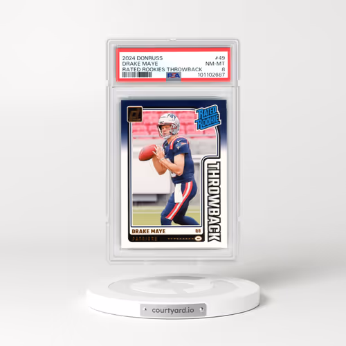 2024 Panini Donruss Rated Rookies Throwback #49 Drake Maye (PSA 8 NM-MT)