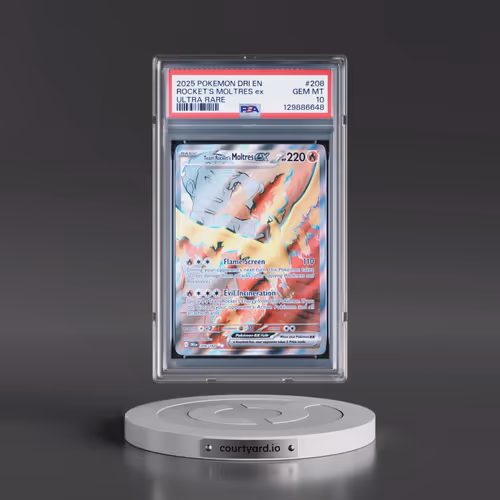 2025 Pokémon Dri EN-Destined Rivals #208 Team Rocket's Moltres EX - Holo Ultra Rare (PSA 10 GEM MINT