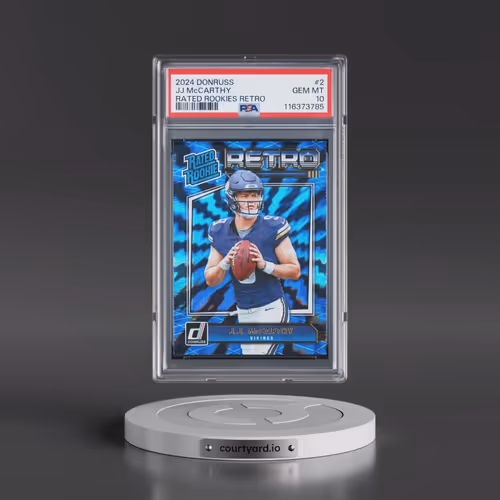 2024 Panini Donruss Rated Rookies Retro #2 JJ McCarthy (PSA 10 GEM MINT)