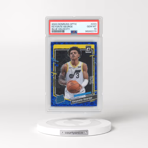 2023 Panini Donruss Optic #223 Keyonte George - Blue Velocity (PSA 10 GEM MINT)
