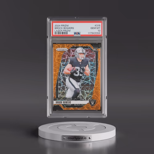 2024 Panini Prizm #315 Brock Bowers - Lazer Prizm (PSA 10 GEM MINT)