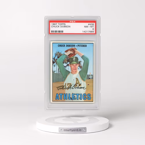 1967 Topps #438 Chuck Dobson (PSA 8 NM-MT)