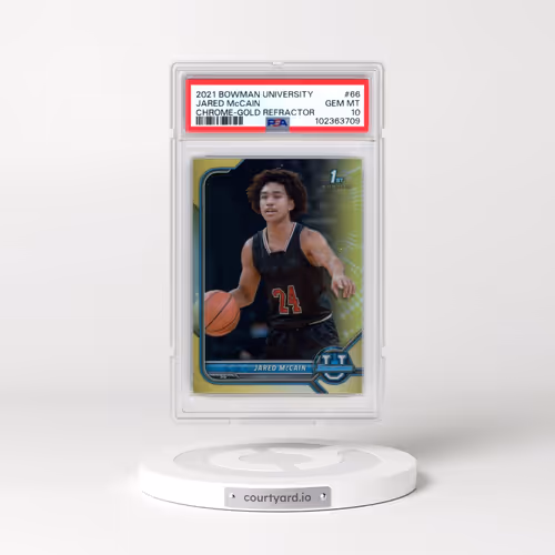 2021 Bowman University #66 Jared McCain - Chrome-Gold Refractor (PSA 10 GEM MINT)