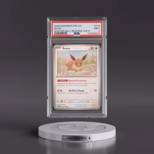 2025 Pokémon Pre EN-Prismatic Evolutions #074 Eevee - Reverse Holo Master Ball (PSA 9 MINT)