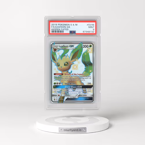 2019 Pokémon Sun & Moon Hidden Fates #SV46 Leafeon GX - Holo Full Art (PSA 9 MINT)
