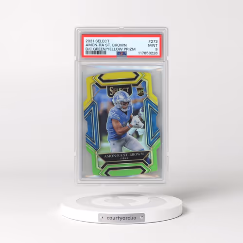 2021 Panini Select #273 Amon-RA St. Brown - Die-Cut Green/Yellow Prizm (PSA 9 MINT)