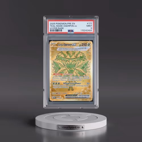 2025 Pokémon Pre EN-Prismatic Evolutions #177 Teal Mask Ogerpon EX - Holo Hyper Rare (PSA 9 MINT)