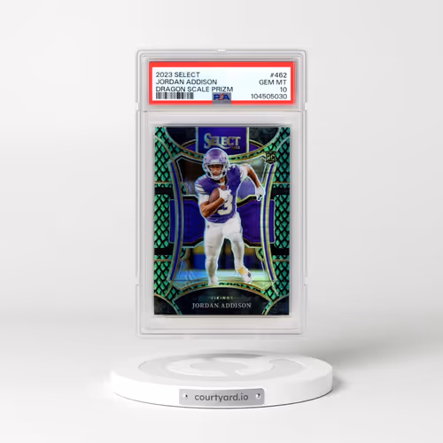 2023 Panini Select #462 Jordan Addison - Dragon Scale Prizm (PSA 10 GEM MINT)