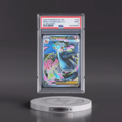 2025 Pokémon Pfl EN-Phantasmal Flames #109 Mega Charizard X EX - Holo Ultra Rare (PSA 9 MINT)