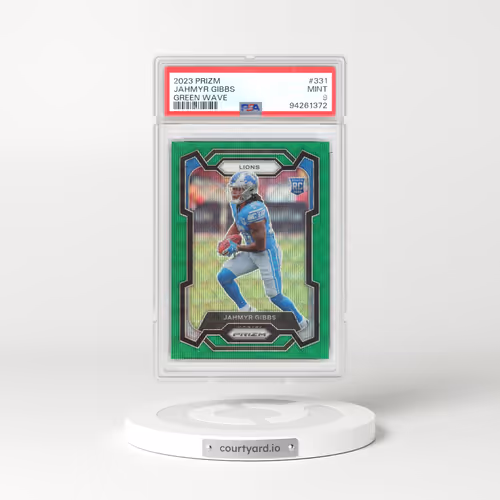 2023 Panini Prizm #331 Jahmyr Gibbs - Green Wave (PSA 9 MINT)