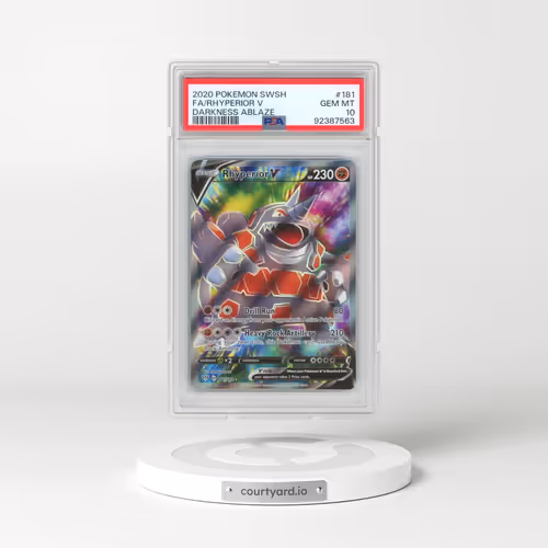 2020 Pokémon Sword & Shield Darkness Ablaze #181 Rhyperior V - Holo Full Art (PSA 10 GEM MINT)