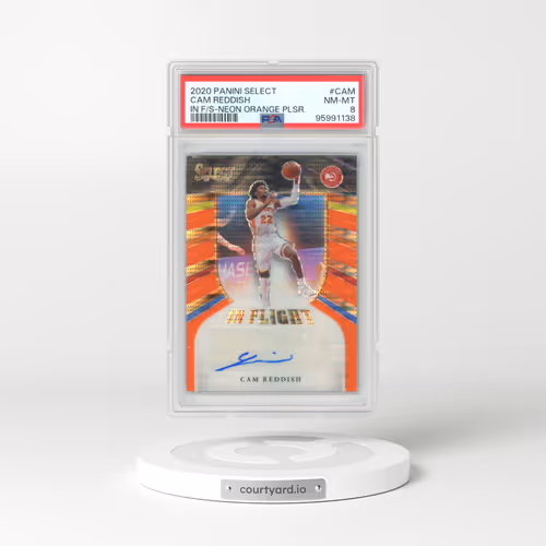 2020 Panini Select in Flight Signatures #CAM Cam Reddish - Neon Orange Pulsar (PSA 8 NM-MT)