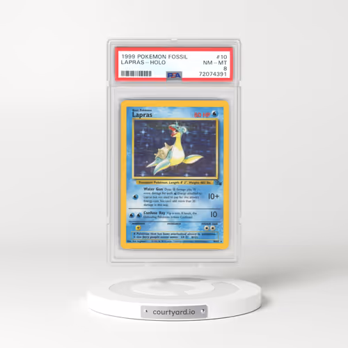 1999 Fossil #10 Lapras - Galaxy Star Holo (PSA 8 NM-MT)