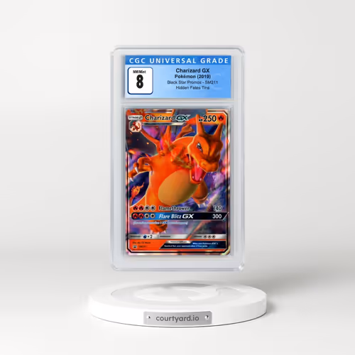 2016 Black Star Promos - Sun & Moon #SM211 Charizard GX - Holo Hidden Fates Tins (CGC 8 NM-MT)