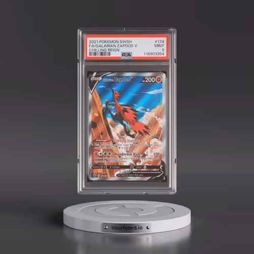 2021 Pokémon Sword & Shield Chilling Reign #174 Galarian Zapdos V - Holo Full Art (PSA 9 MINT)