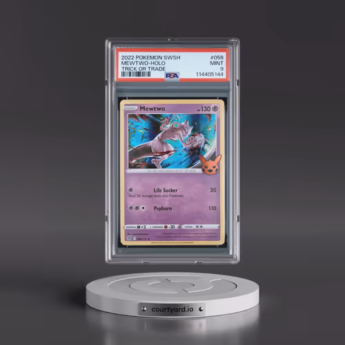 2022 Pokémon Sword & Shield Brilliant Stars #056 Mewtwo - Holo Trick or Trade 2022 (PSA 9 MINT)