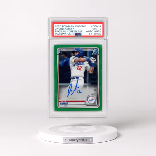 2020 Bowman Chrome Prospect Autographs #CPAJA Jacob Amaya - Green Refractor (PSA 9 MINT)