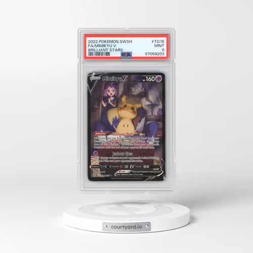 2022 Pokémon Sword & Shield Brilliant Stars #TG16 Mimikyu V - Holo Full Art (PSA 9 MINT)