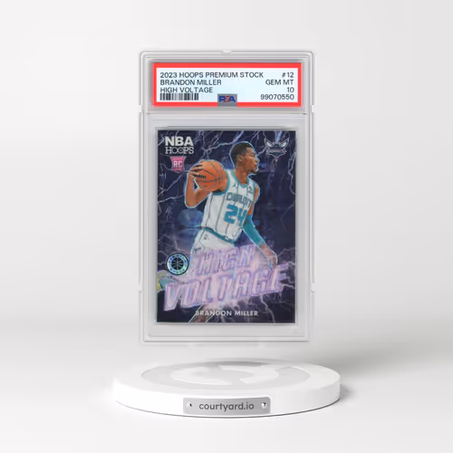 2023 Panini Hoops Premium Stock High Voltage #12 Brandon Miller (PSA 10 GEM MINT)