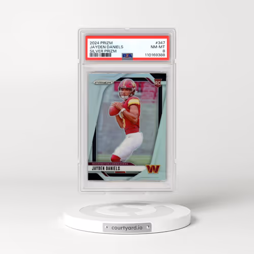 2024 Panini Prizm #347 Jayden Daniels - Silver Prizm (PSA 8 NM-MT)