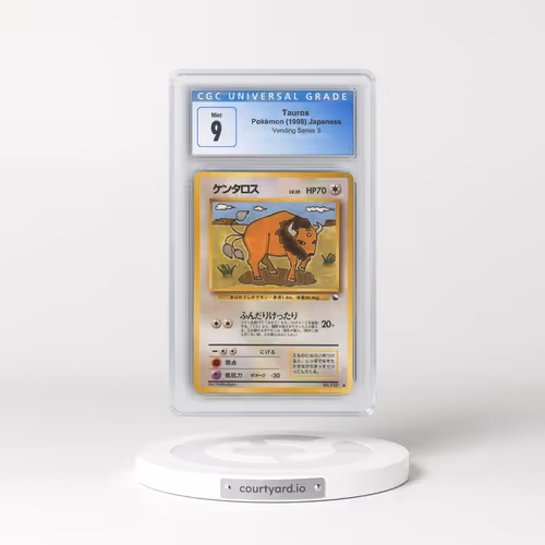 1998 Vending Series 3 (Pokeball Symbol. Glossy) Tauros (CGC 9 MINT)