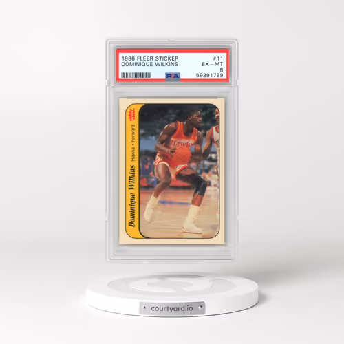 1986 Fleer Sticker #11 Dominique Wilkins (PSA 6 EX-MT)
