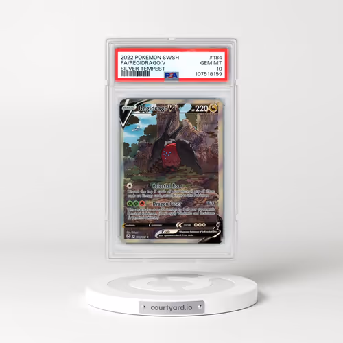 2022 Pokémon Sword & Shield Silver Tempest #184 Regidrago V - Holo Full Art (PSA 10 GEM MINT)