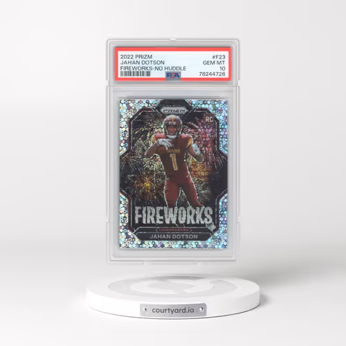 2022 Panini Prizm Fireworks #F23 Jahan Dotson - No Huddle (PSA 10 GEM MINT)