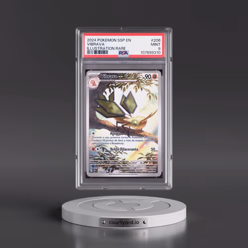2024 Pokémon Ssp EN-Surging Sparks #206 Vibrava - Illustration Rare (PSA 9 MINT)