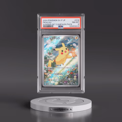 2024 Pokémon SV-P Promo #218 Pikachu - Summer of Pokeca Is Here! Promo Card Get Campaign Pack (PSA 8