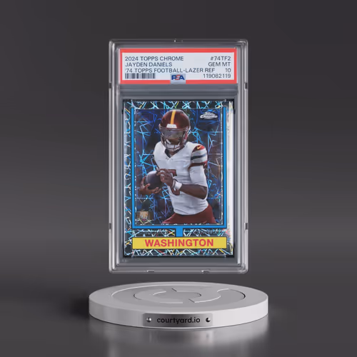 2024 Topps Chrome 1974 Topps Football #74TF2 Jayden Daniels - Lazer Refractor (PSA 10 GEM MINT)