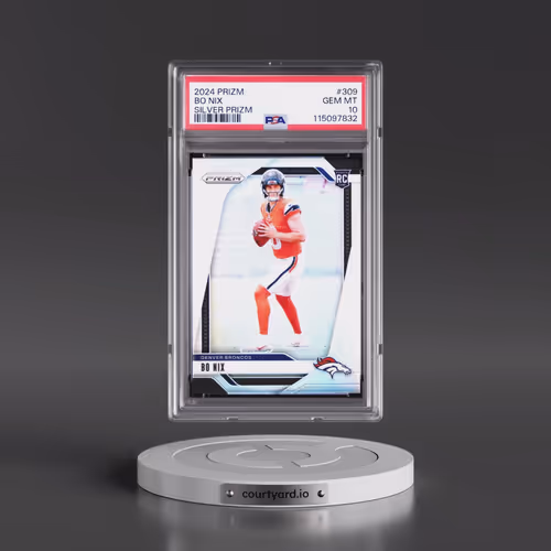 2024 Panini Prizm #309 Bo Nix - Silver Prizm (PSA 10 GEM MINT)