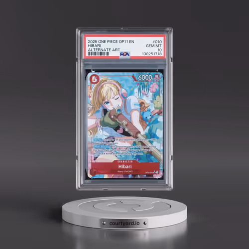 2025 One Piece OP11-A Fist of Divine Speed #010 Hibari - Alternate Art (PSA 10 GEM MINT)