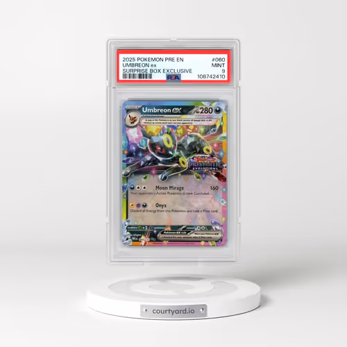 2025 Pokémon Pre EN-Prismatic Evolutions #060 Umbreon EX - Holo Surprise Box Exclusive (PSA 9 MINT)