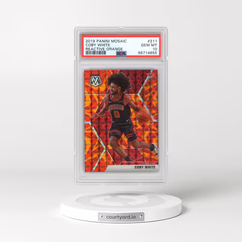 2019 Panini Mosaic #211 Coby White - Reactive Orange (PSA 10 GEM MINT)