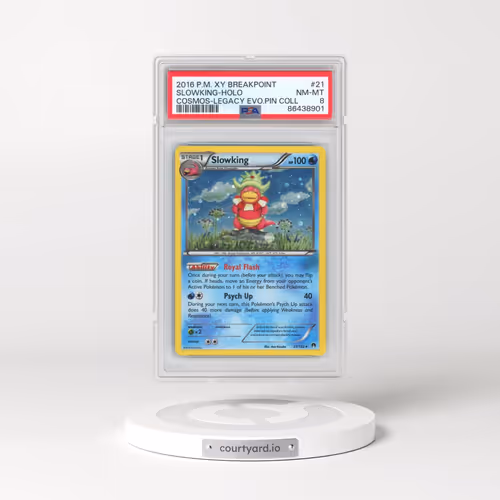 2016 Pokémon XY Breakpoint #21 Slowking - Holo Cosmos-Legacy Evolution Pin Collection (PSA 8 NM-MT)