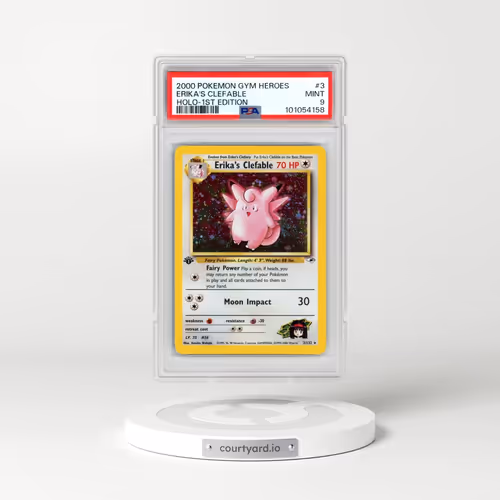 2000 Pokémon Gym Heroes #3 Erika's Clefable - 1st Edition Holo (PSA 9 MINT)