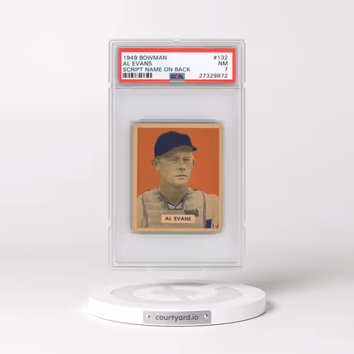 1949 Bowman #132 Al Evans - Script Name on Back (PSA 7 NM)