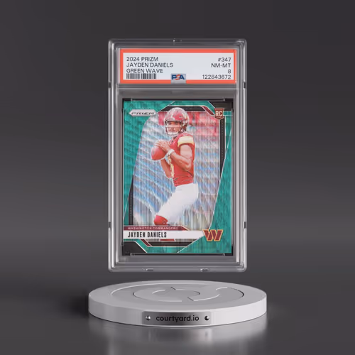 2024 Panini Prizm #347 Jayden Daniels - Green Wave (PSA 8 NM-MT)