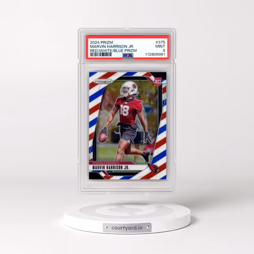 2024 Panini Prizm #375 Marvin Harrison Jr. - Red/White/Blue Prizm (PSA 9 MINT)