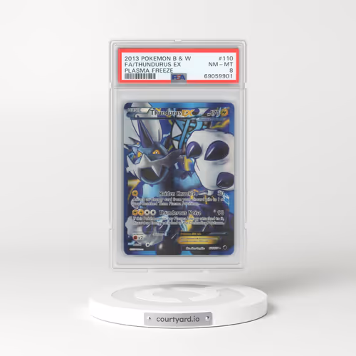 2013 Pokémon Black & White Plasma Freeze #110 Thundurus EX - Holo Full Art (PSA 8 NM-MT)