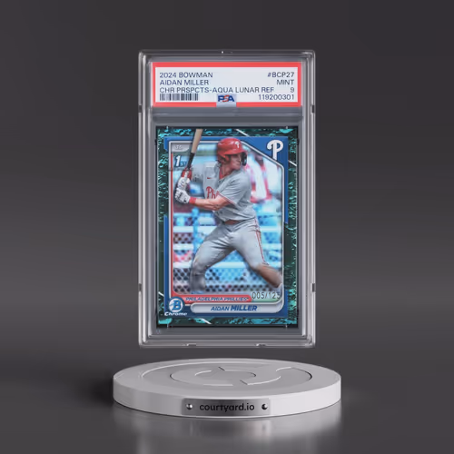 2024 Bowman Chrome Prospects #BCP27 Aidan Miller - Aqua Lunar Refractor (PSA 9 MINT)
