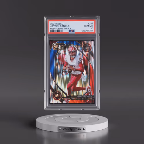 2024 Panini Select #217 Jayden Daniels - Red & Blue Shock (PSA 10 GEM MINT)