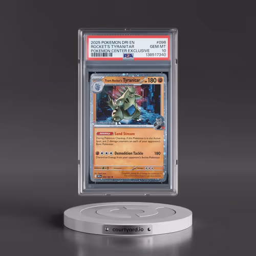 2025 Pokémon Dri EN-Destined Rivals #096 Team Rocket's Tyranitar - Pokemon Center Exclusive (PSA 10